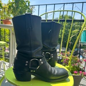Frye harness moto cowboy boots 8.5